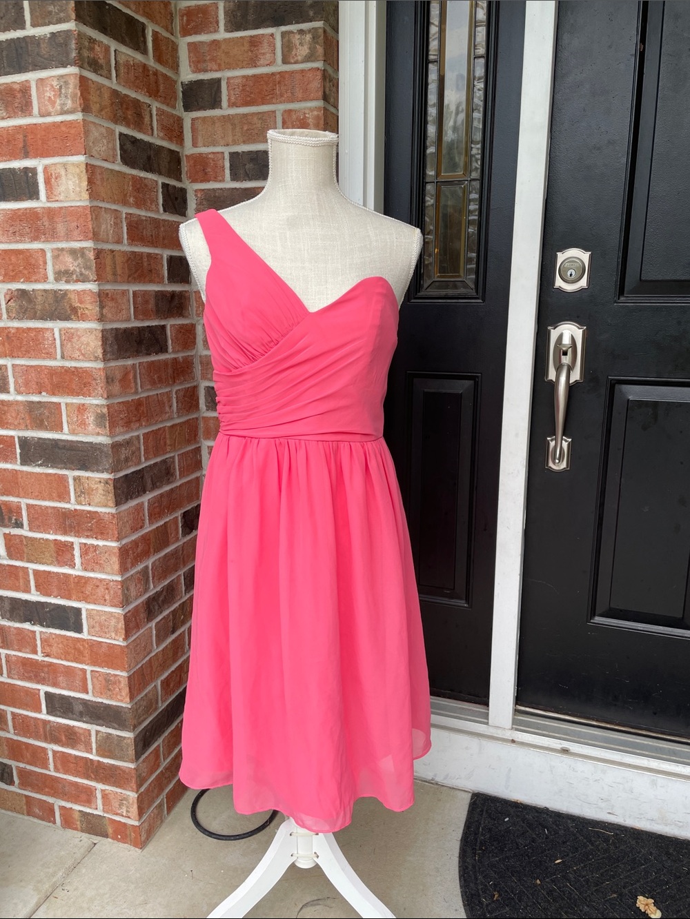 Alfred Angelo One Shoulder Formal Pink Dress Sz 8